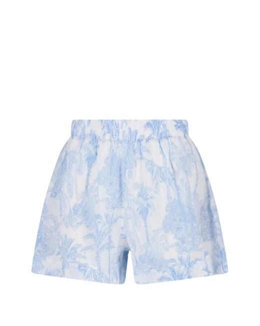 Mc2 Saint Barth Blue Floral-Pattern Short