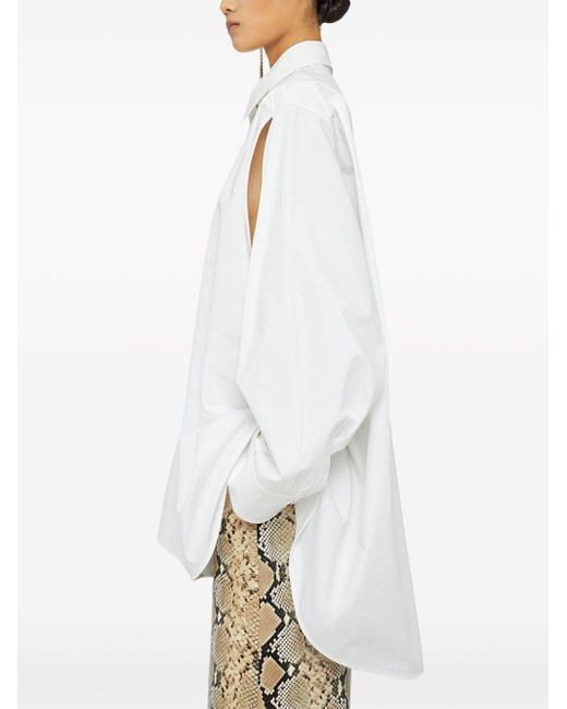 Camicia oversize con design cut-out di Jil Sander in White