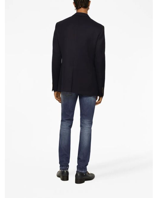 Dolce & Gabbana Blue Patch Pocket Single-Breasted Blazer for men