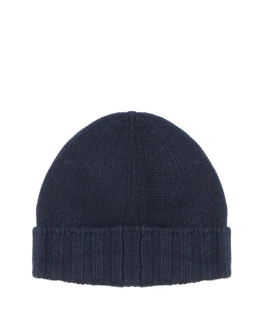 John Galliano Blue Ribbed Cuff Hat for men