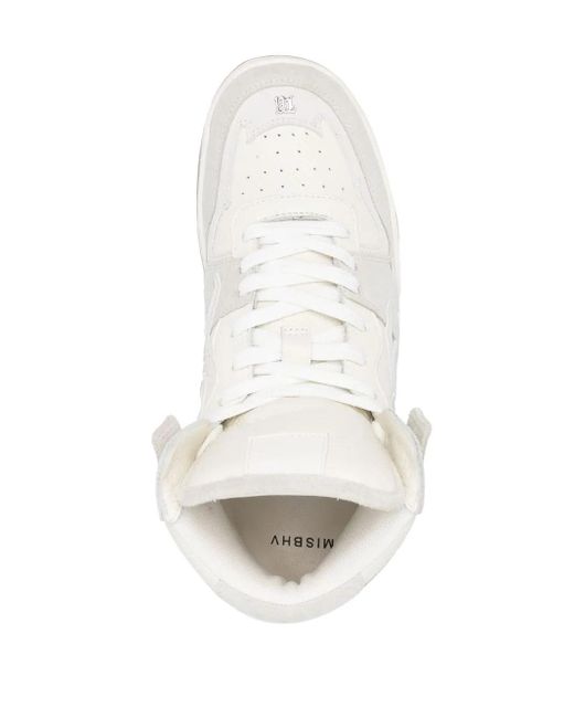M I S B H V White Appliqué-Logo High-Top Sneakers