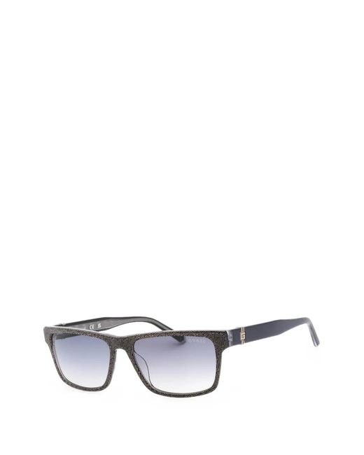 GUESS EYEWEAR White Geometric-Pattern Rectangle-Frame Sunglasses for men