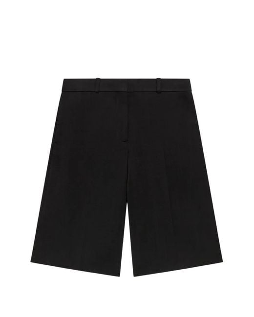 Another Tomorrow Black Relaxed-Fit Bermuda Shorts