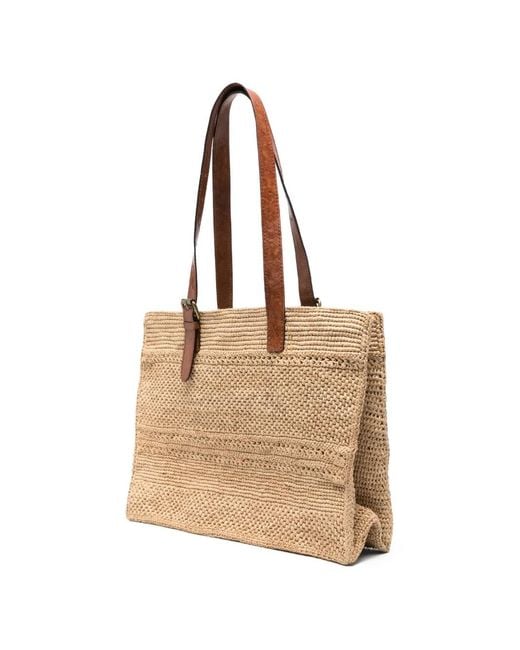 IBELIV Natural Nomade Woven-Raffia Tote Bag