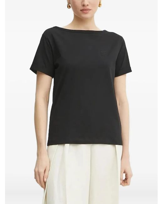 T-Shirt Con Scollo A Barca di Liviana Conti in Black