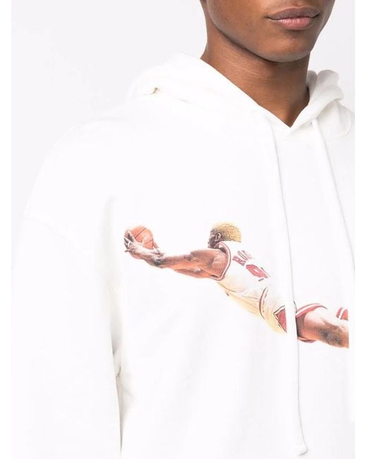 Ih Nom Uh Nit White Graphic-Print Drawstring Hoodie for men