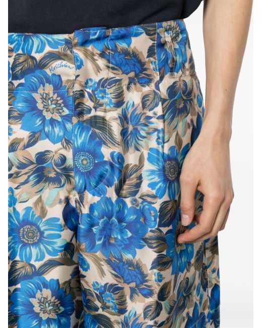 Moschino Shorts aus Seide mit Blumen-Print in Blue für Herren