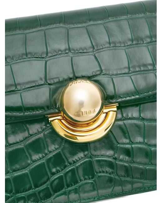 Furla Sfera クロコパターン ショルダーバッグ Green