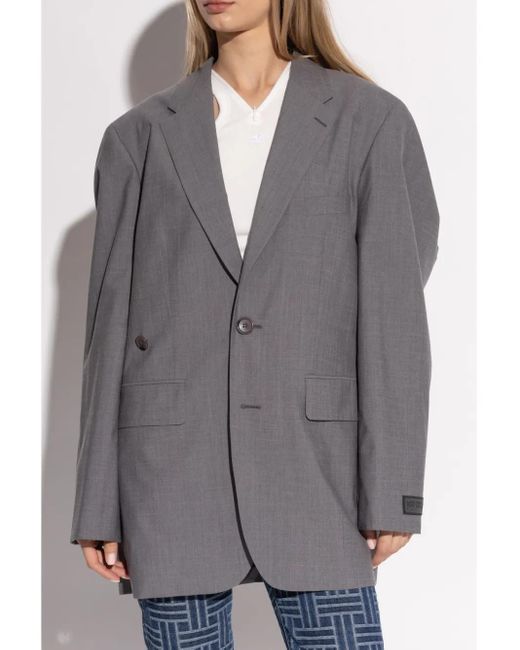 KENZO Gray Single Breasted Blazer