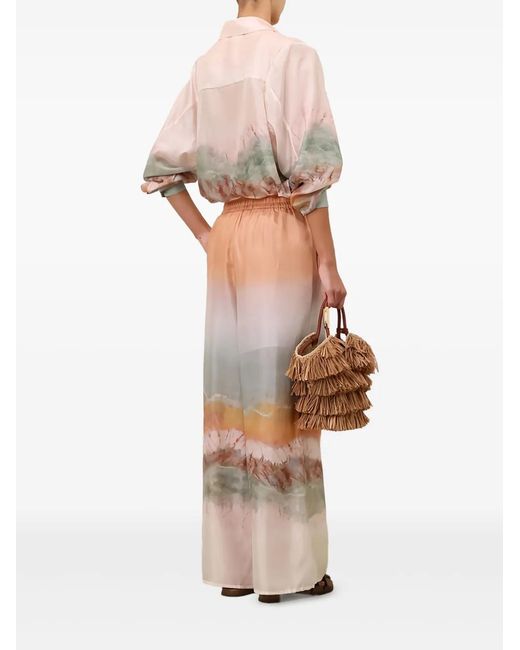 Zimmermann White Daylight Relaxed Pant Tie Dye