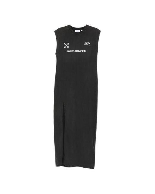 Off-White c/o Virgil Abloh Black Marble-Effect Logo-Print Dress
