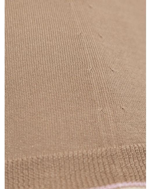 Fabiana Filippi Natural Ribbed Short-Sleeve Sweater