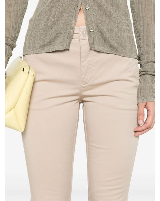 Twinset Natural Flared Twill Trousers