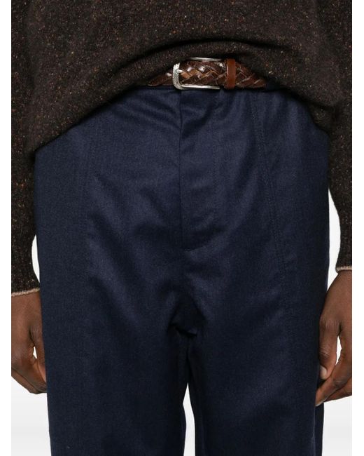 Brunello Cucinelli Blue Virgin Wool Trousers for men