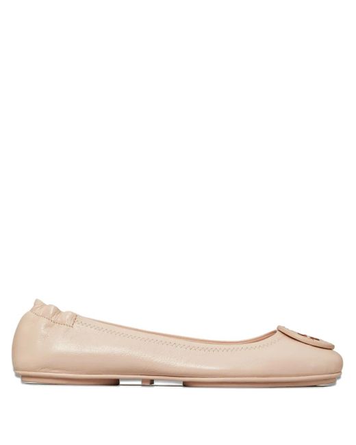Tory Burch Pink Minnie Logo-Detail Ballet Flats