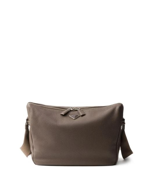 Prada Brown Medium Leather Shoulder Bag for men