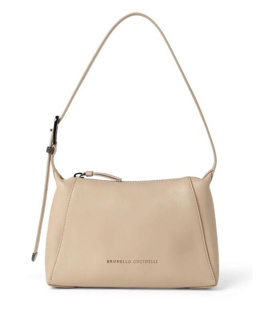 Brunello Cucinelli Natural Leather Bc Duo Shoulder Bag