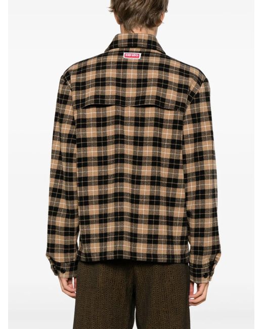 Camicia A Quadri di KENZO in Brown da Uomo
