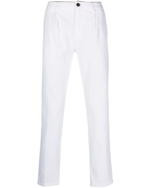 Department 5 White Pleat-Detail Tapered-Leg Trousers for men
