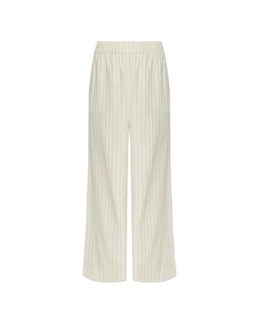 Gestuz White Pinstripe Elasticated Trousers