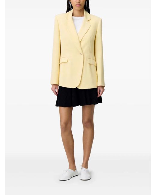 Claudie Pierlot Natural Single-Breasted Blazer