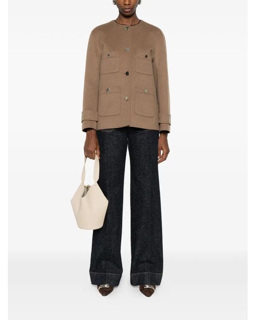 Max Mara Natural Buttoned Pocket Jacket
