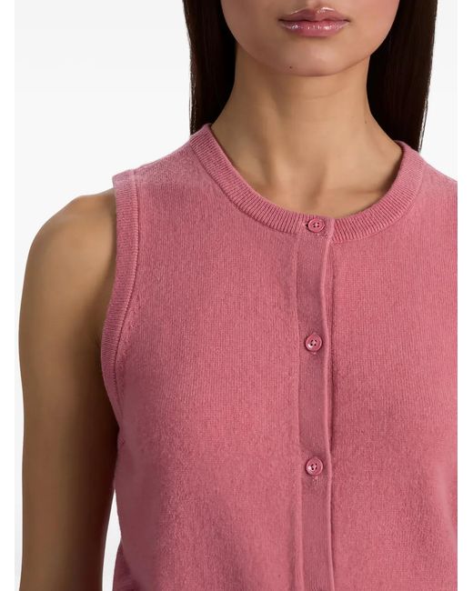 Alice + Olivia Pink Loly Button-Up Sleeveless Top