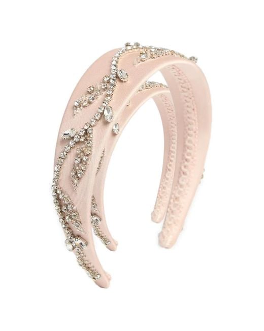 Erdem White Crystal-Embellished Satin Headband