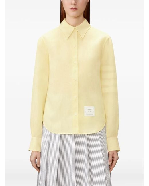 Thom Browne Yellow Chemise À Détails De Rayures