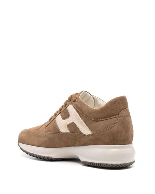 Hogan Brown Suede Interactive Sneakers