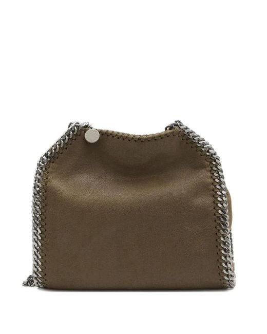Stella McCartney Brown Mini Falabella Tote Bag mit Kettenbesatz