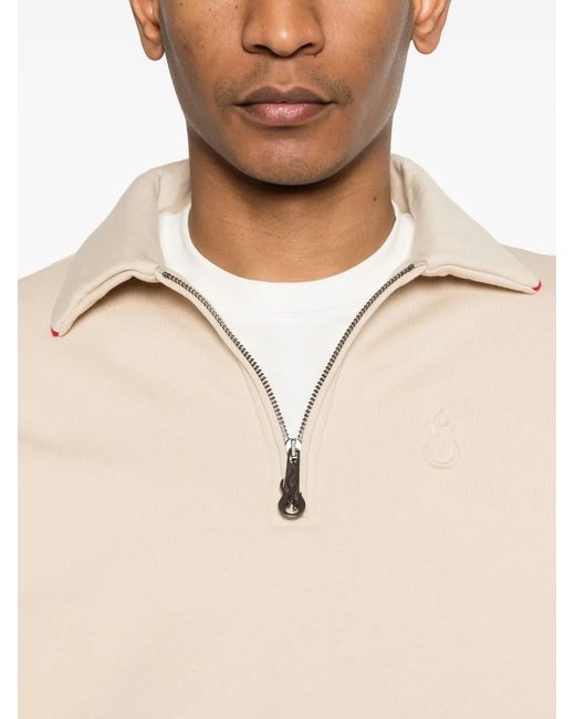 Vision Of Super White Zip-Up Collared Polo Shirt for men