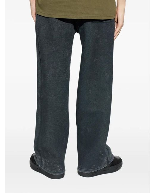 DIESEL Gray Elasticated Logo Trousers for men