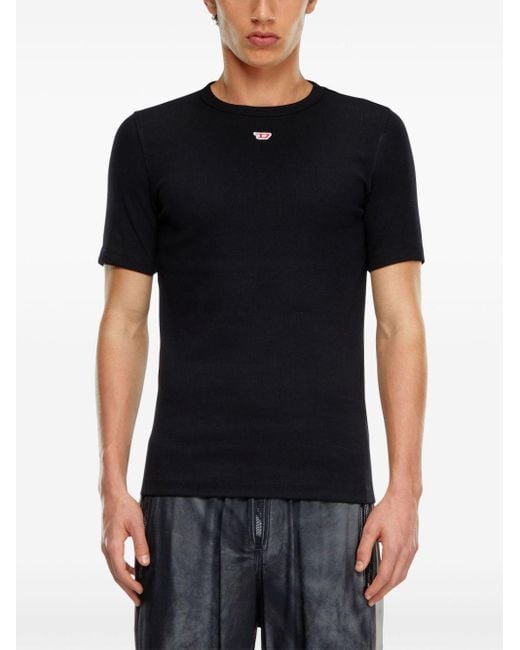 Camiseta D-Ribber-N con cuello redondo DIESEL de hombre de color Black