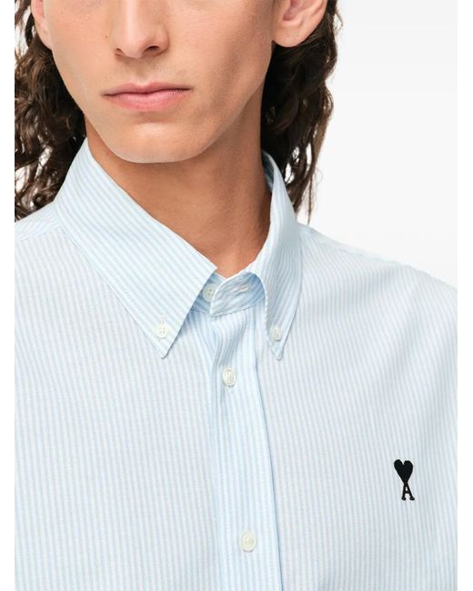 Camisa Ami De Coeur De Algodón Con Botones AMI de hombre de color White