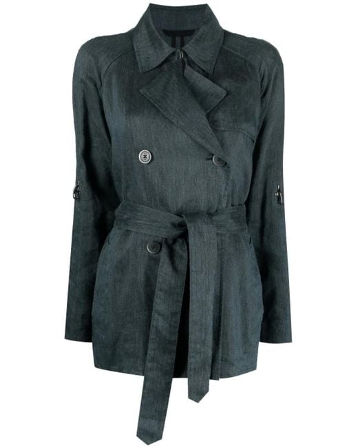 Fay Green Lobster-Claw Double-Breasted Coat