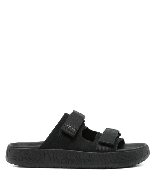 Veja Black Arpoador Double-Strap Suede Sandals