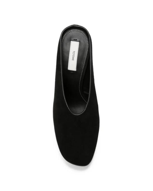 Totême Black Contour Suede Mules