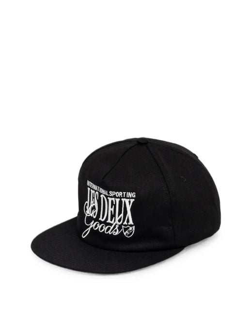 Les Deux Black Logo-Embroidery Baseball Cap for men
