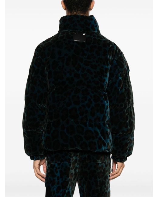 OAMC Black Trace Leopard-print Velvet Jacket for men