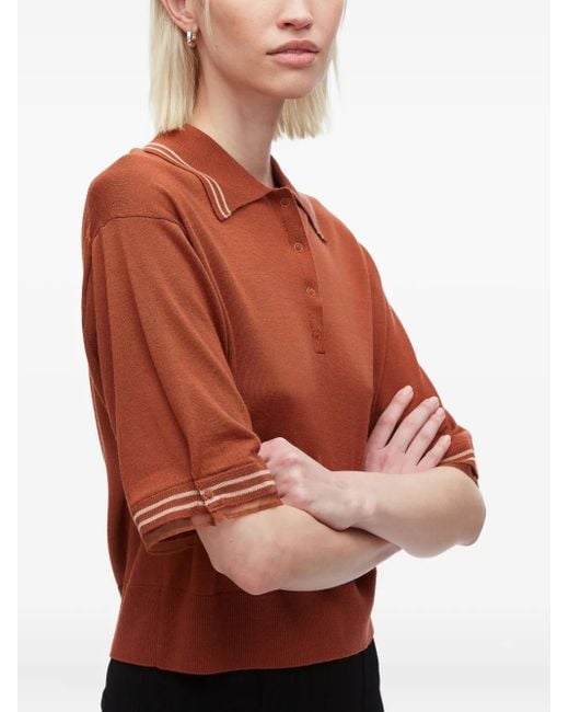 3.1 Phillip Lim Brown Polo En Laine À Manches Courtes
