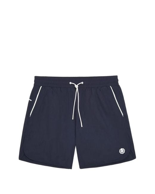Jonsen Island Blue Piped-Trim Drawstring Shorts for men