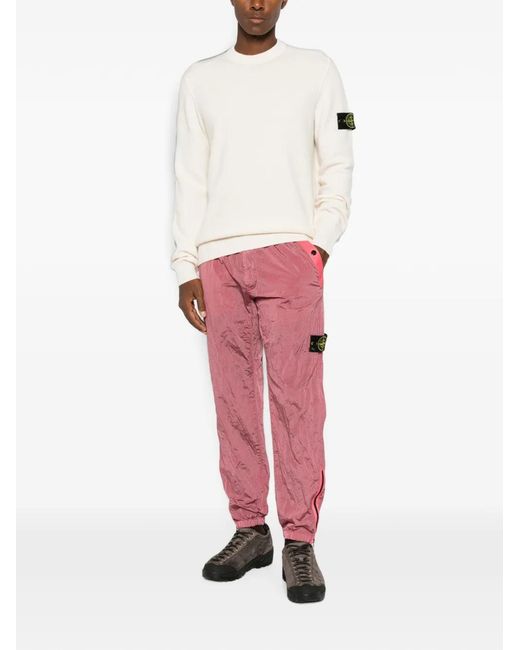 Stone Island White Logo-Patch Sweater for men