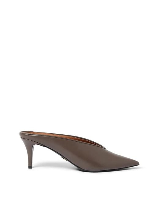 Stella McCartney Brown Pointed-Toe V-Cut Mules