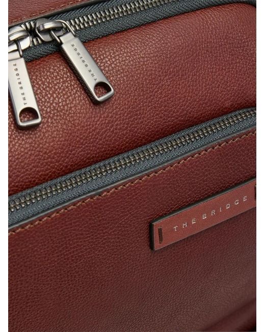The Bridge Red Sac À Dos En Cuir À Poche Zippée for men