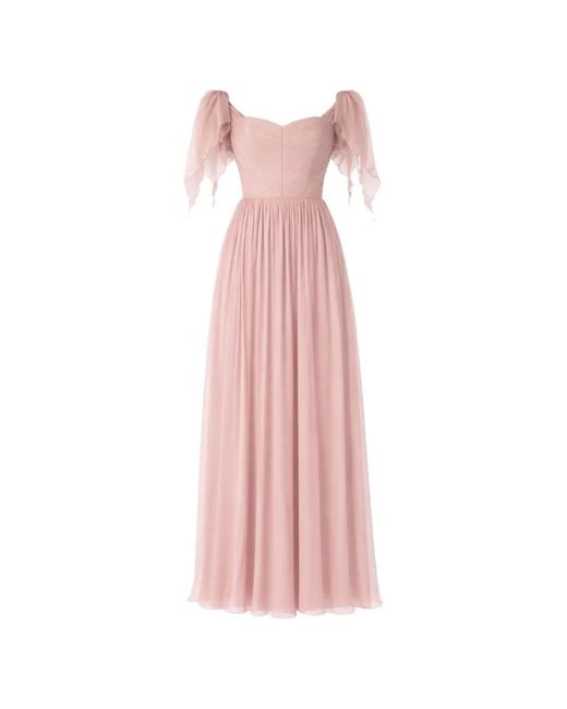 ROSERRY Pink Elizabeth Lace-Up Off-The-Shoulder Dress