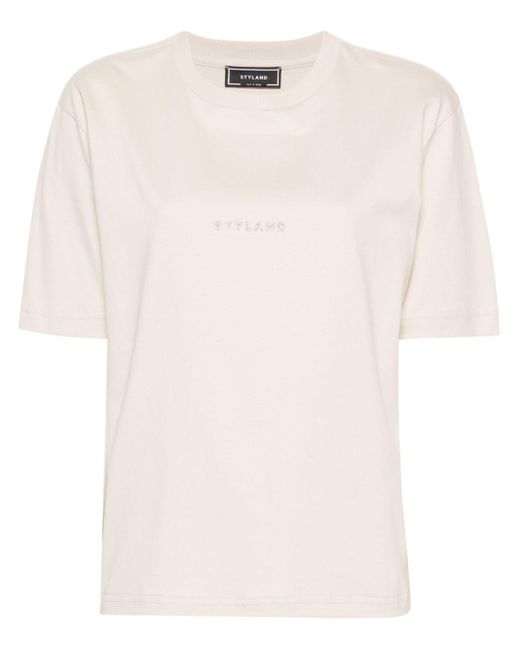 T-shirt con stampa di Styland in Natural