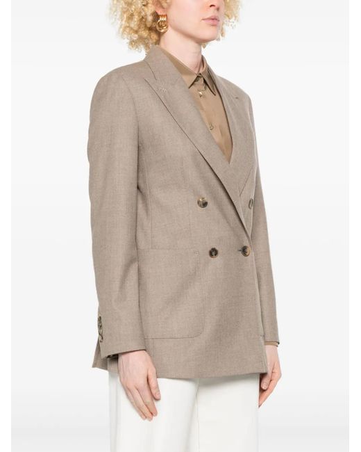 Max Mara Natural Double-Breasted Blazer