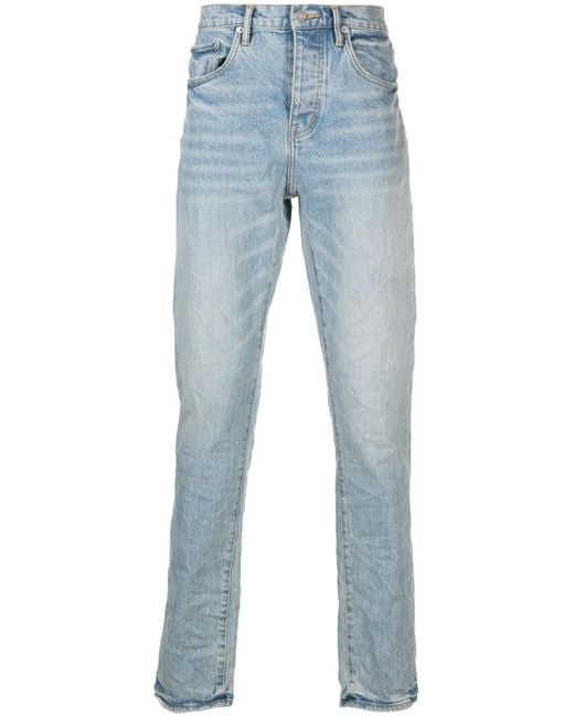 Purple Brand Blue P005 Mid-Rise Slim-Leg Jeans for men