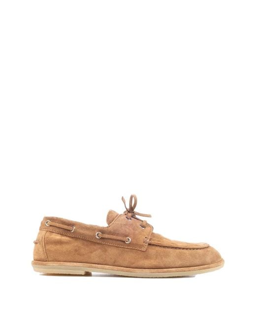 Officine Creative White Love 001 Suede Boat Shoes